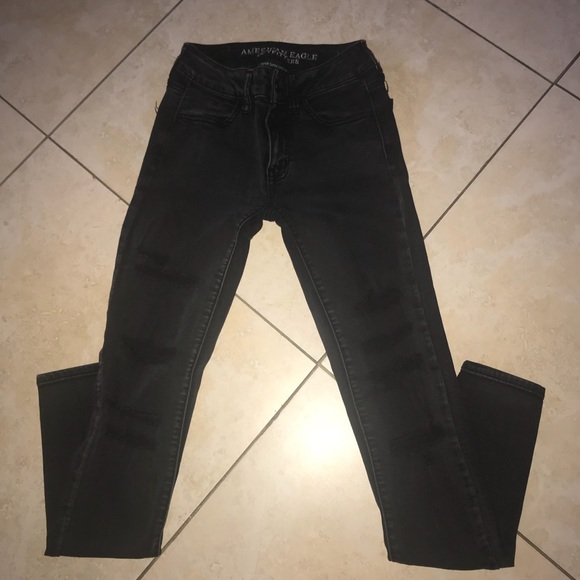 black ripped jeans size 00